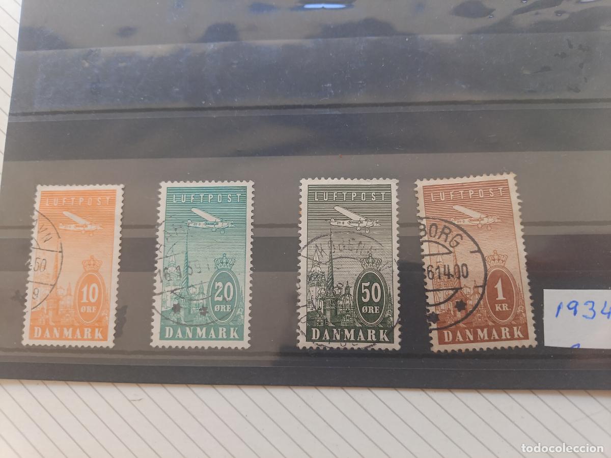 Sellos: DINAMARCA 1934, SERIE CORREO A&Eacute;REO