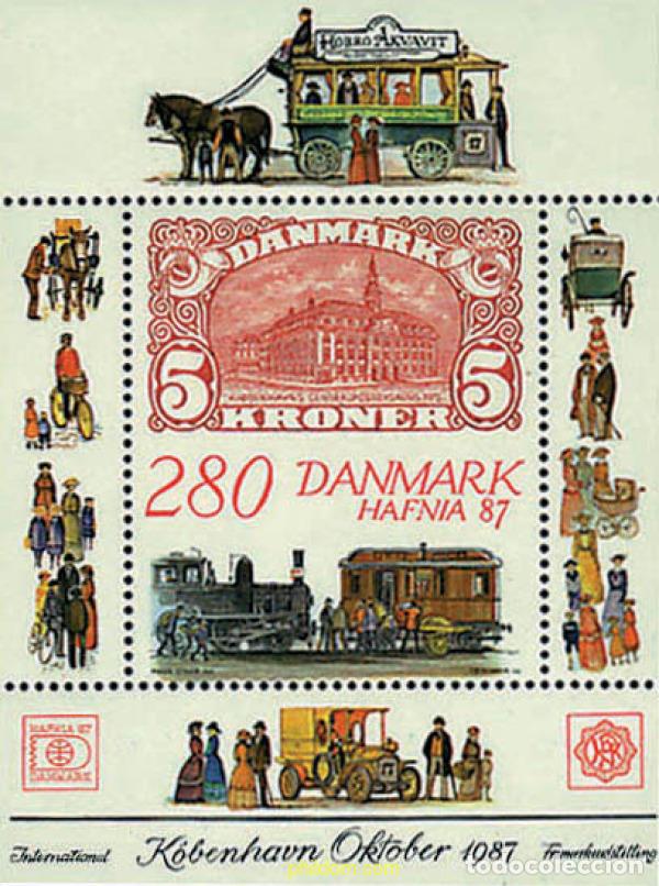 Sellos: 96249 MNH DINAMARCA 1987 HAFNIA 87. EXPOSICION FILATELICA INTERNACIONAL