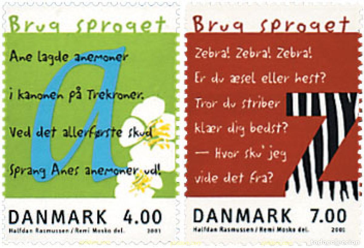 Sellos: 81165 MNH DINAMARCA 2001 A&Ntilde;O EUROPEO DE LOS LENGUAJES