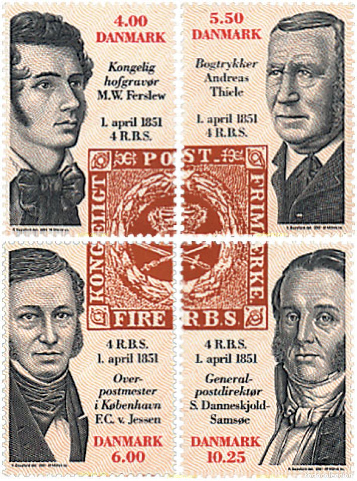 Sellos: 81166 MNH DINAMARCA 2001 150 ANIVERSARIO DEL SELLO DANES
