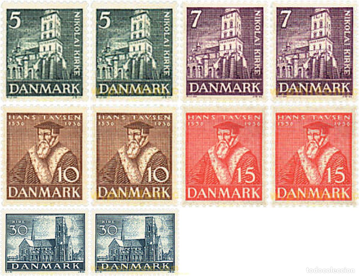 Sellos: 200780 HINGED DINAMARCA 1936 400 ANIVERSARIO DE LA REFORMA DE LA IGLESIA