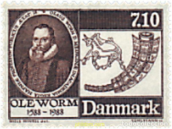 Sellos: 96281 MNH DINAMARCA 1988 400 ANIVERSARIO DEL NACIMIENTO DE OLE WORM