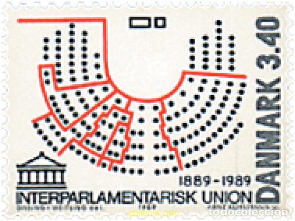 Sellos: 96314 MNH DINAMARCA 1989 CENTENARIO DE LA UNION INTERPARLAMENTARIA