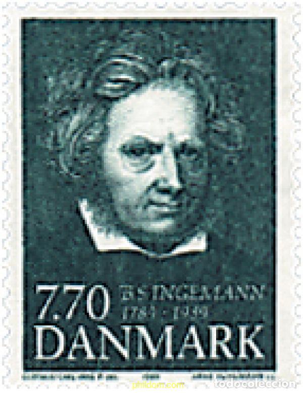 Sellos: 96315 MNH DINAMARCA 1989 200 ANIVERSARIO DEL NACIMIENTO DE BERNHARD SEVERIN INGEMANN