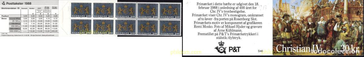Sellos: 1189 MNH DINAMARCA 1988 400 ANIVERSARIO DEL ACCESO AL TRONO DEL REY CHRISTIAN IV