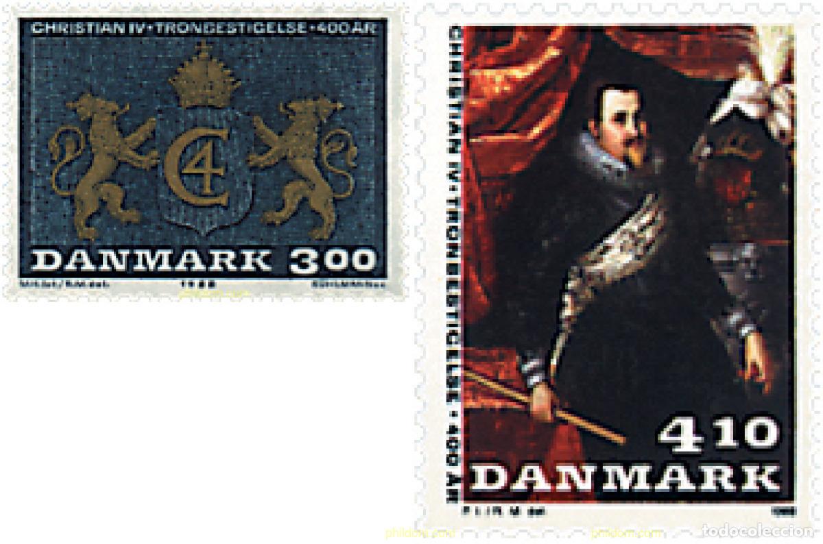Sellos: 96279 MNH DINAMARCA 1988 400 ANIVERSARIO DEL ACCESO AL TRONO DEL REY CHRISTIAN IV