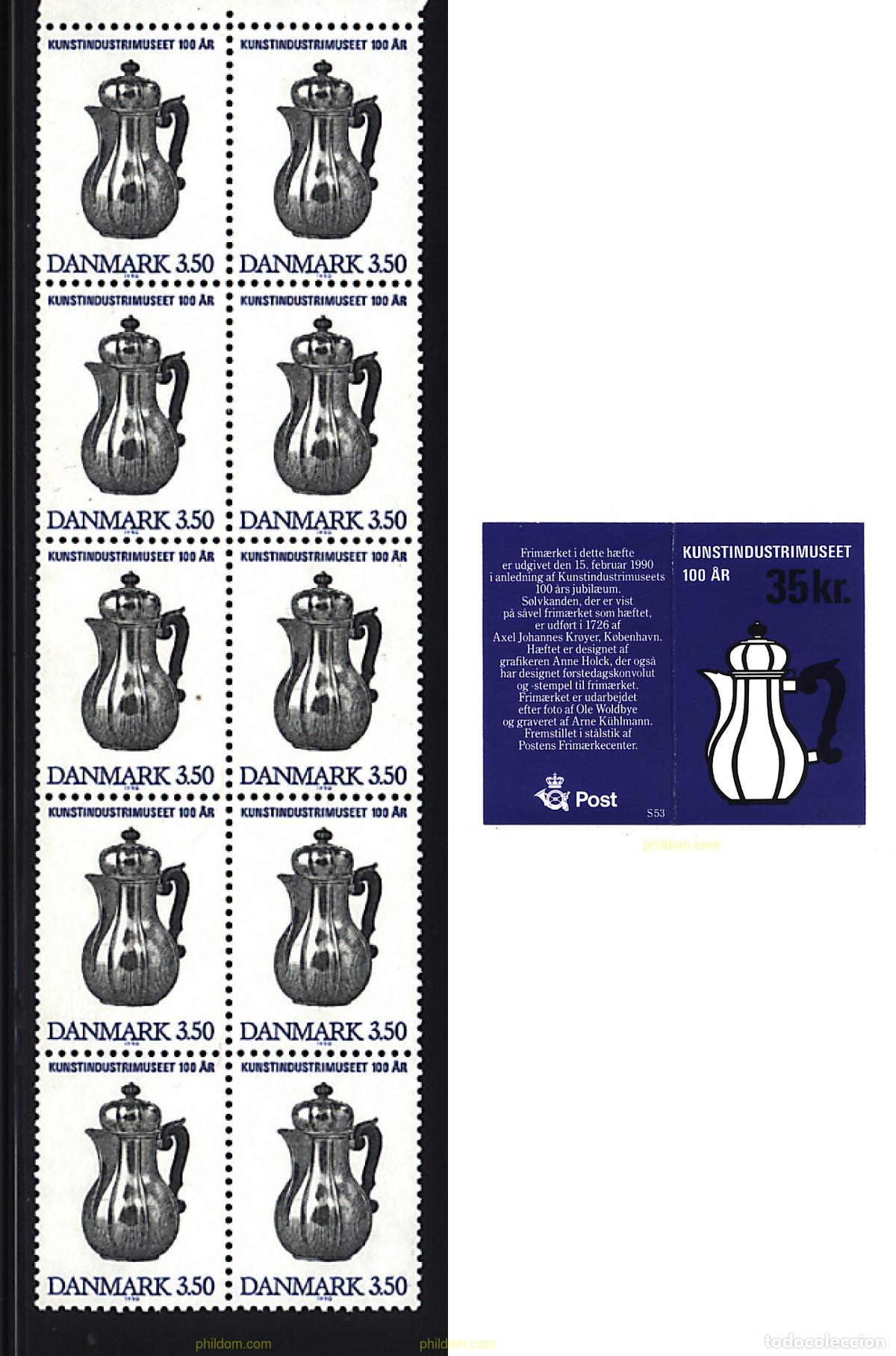 Sellos: 3442 MNH DINAMARCA 1990 CENTENARIO DEL MUSEO DE ARTES DECORATIVAS