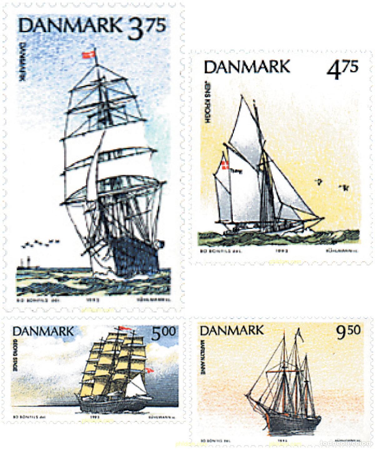 Sellos: 96429 MNH DINAMARCA 1993 BARCOS VELEROS ESCUELAS