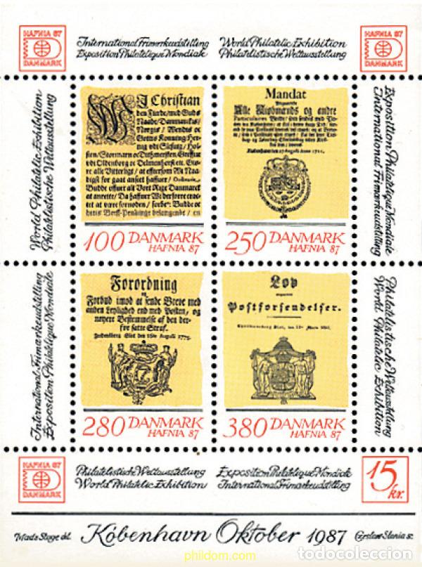 Sellos: 96549 MNH DINAMARCA 1985 HAFNIA 87. EXPOSICION FILATELICA INTERNACIONAL