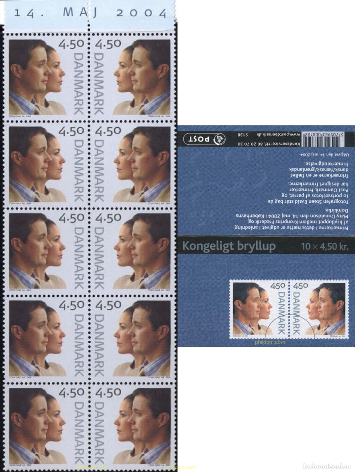Sellos: 157834 MNH DINAMARCA 2004 BODA DEL PRINCIPE FREDERIK Y MARY DONALDSON