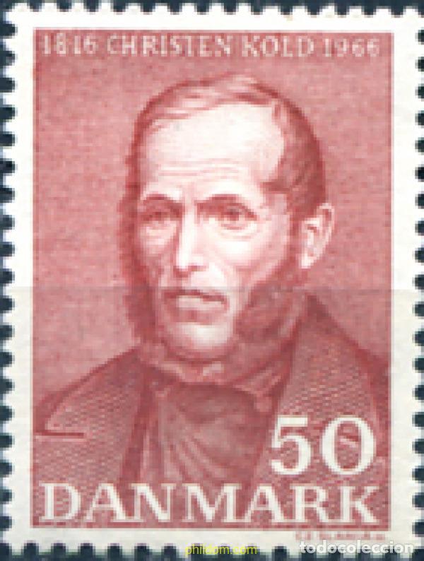 Briefmarken: 143750 MNH DINAMARCA 1966 150 ANIVERSARIO DEL NACIMIENTO DEL PEDAGOGO CHRISTEN KOLD
