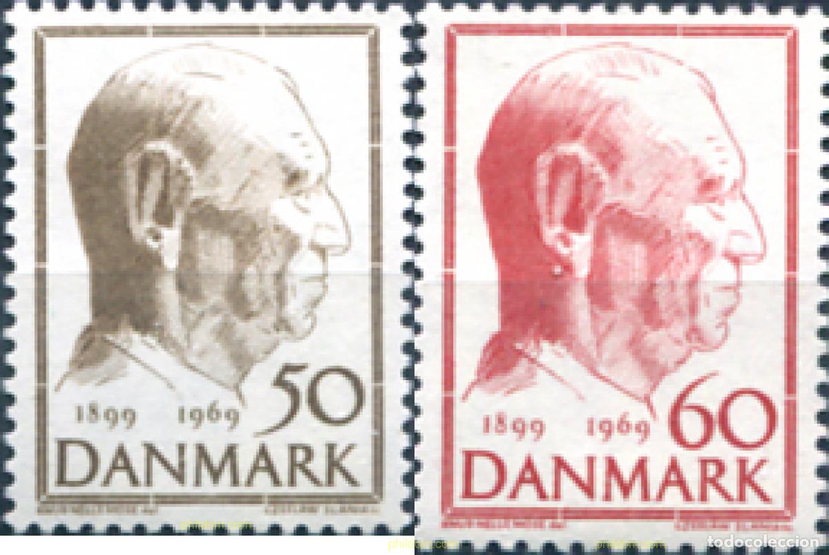Selos: 143787 MNH DINAMARCA 1969 70 ANIVERSARIO DEL REY