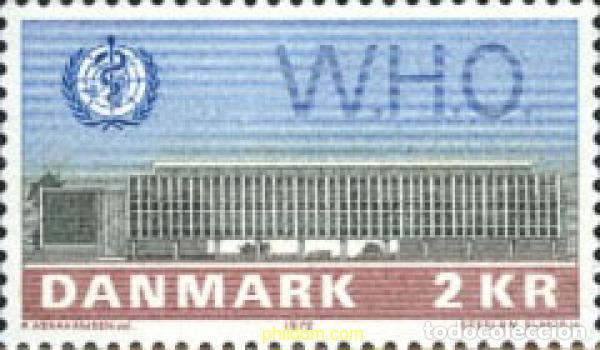 Sellos: 143863 MNH DINAMARCA 1972 NUEVO EDIFICIO DE LA OMS