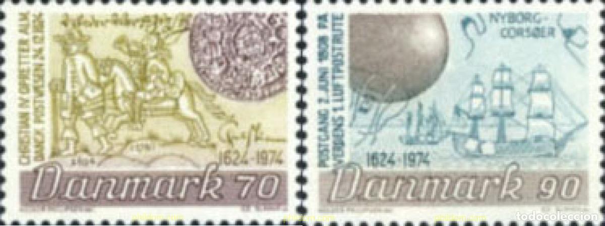 Sellos: 143920 MNH DINAMARCA 1974 350 ANIVERSARIO DEL CORREO DANES