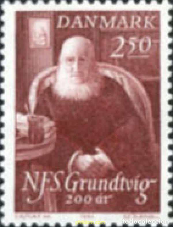 Sellos: 144205 MNH DINAMARCA 1983 BICENTENARIO DEL NACIMIENTO DE N.F.S. GRUNDTVIG