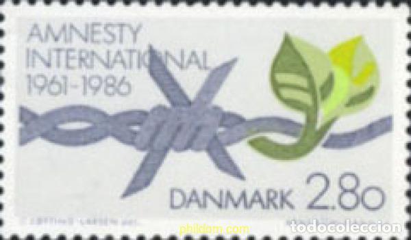 Sellos: 144316 MNH DINAMARCA 1986 25 ANIVERSARIO DE AMNISTIA INTERNACIONAL