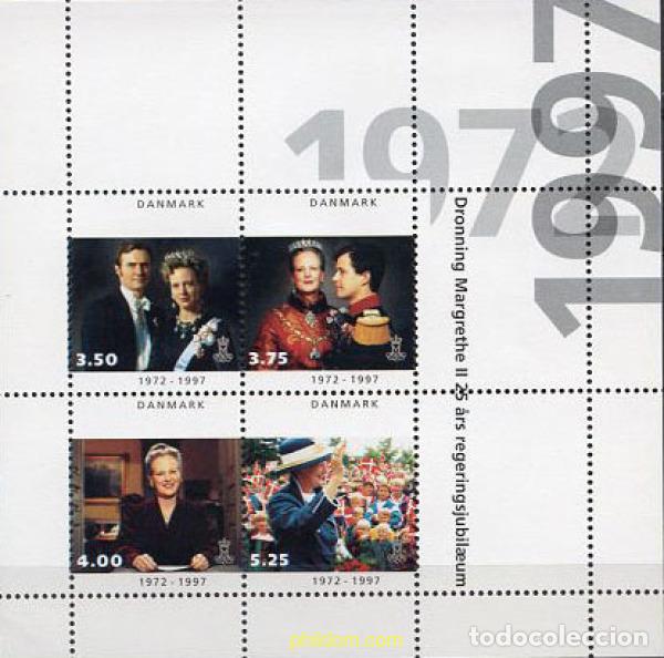Sellos: 144471 MNH DINAMARCA 1997 25 ANIVERSARIO DEL REINADO DE MARGRETHE II