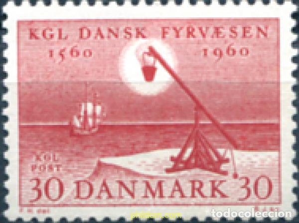 Sellos: 143581 MNH DINAMARCA 1960 400 ANIVERSARIO DE LOS FAROS