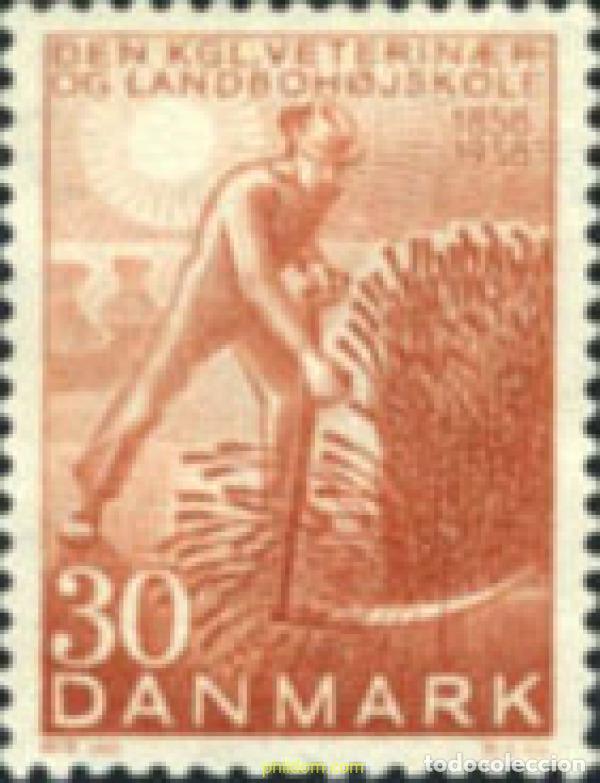 Sellos: 143568 MNH DINAMARCA 1958 CENTENARIO DE LA ESCUELA DE VETERINARIA Y AGRICULTURA