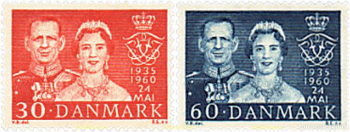 Sellos: 95942 MNH DINAMARCA 1960 BODAS DE PLATA DE LOS REYES
