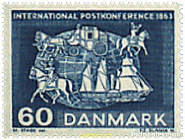 Sellos: 95955 MNH DINAMARCA 1963 CENTENARIO DE LA PRIMERA CONFERENCIA POSTAL INTERNACIONAL