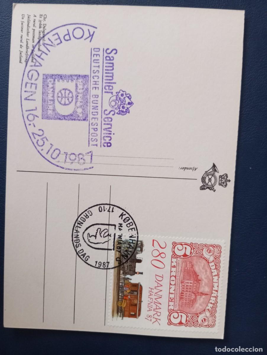 Sellos: DINAMARCA, 1987, POSTAL DEL SERVICIO POSTAL DANES CON SELLO CONMEMORATIVO DE GROELANDIA. VER DESCRIP