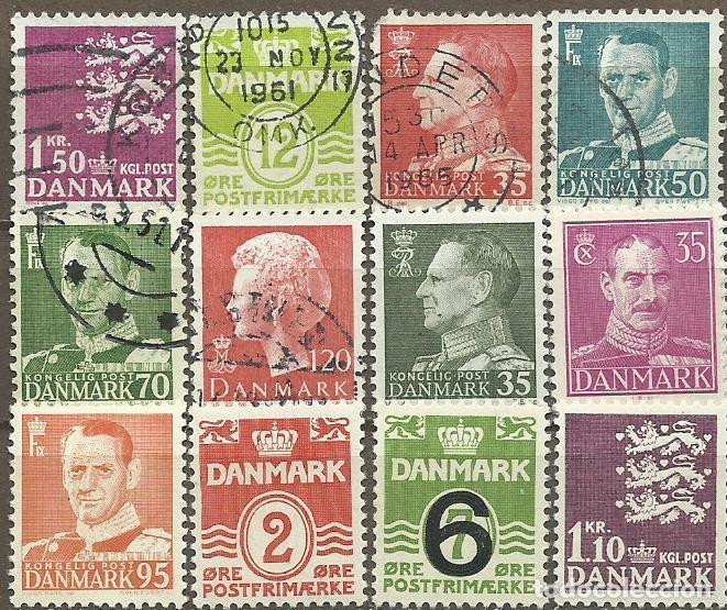 Sellos: 12 SELLOS DA DINAMARCA - A&Ntilde;OS DIFERENTES - BUEN PRECIO - FOTO