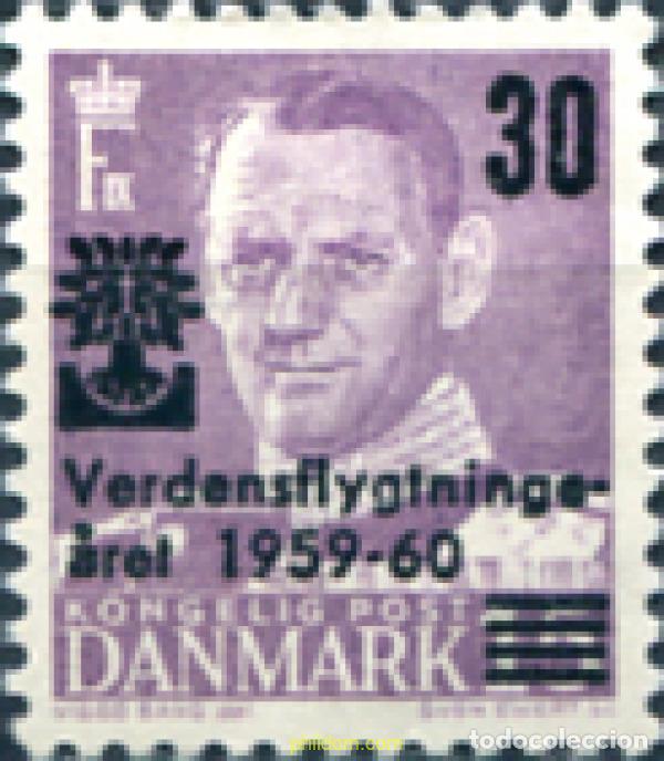 Sellos: 143579 MNH DINAMARCA 1960 A&Ntilde;O MUNDIAL DEL REFUGIADO