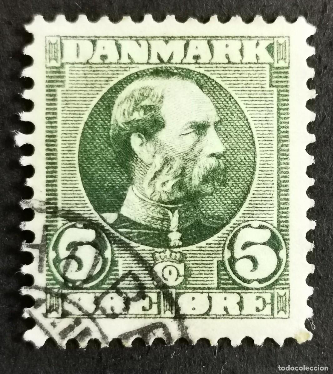 Sellos: Sello Dinamarca 1905, Rey Christian IX, 5 &oslash;re. Michel: DK 47II