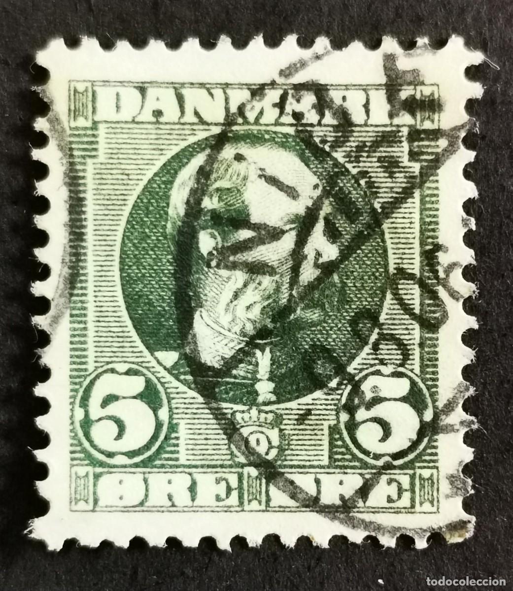 Sellos: Sello Dinamarca 1905, Rey Christian IX, 5 &oslash;re. Michel: DK 47II