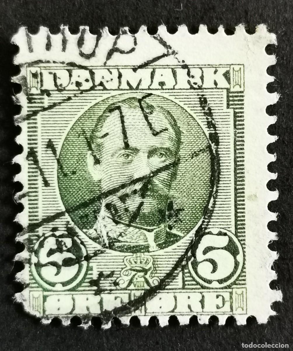 Sellos: Sello Dinamarca 1907, Rey Federico VIII, 5 &oslash;re. Michel: DK 53