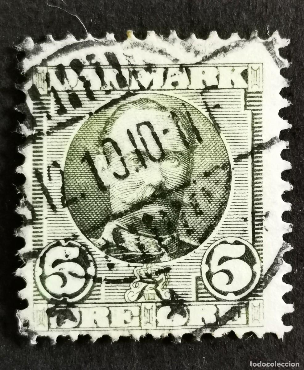 Sellos: Sello Dinamarca 1907, Rey Federico VIII, 5 &oslash;re. Michel: DK 53