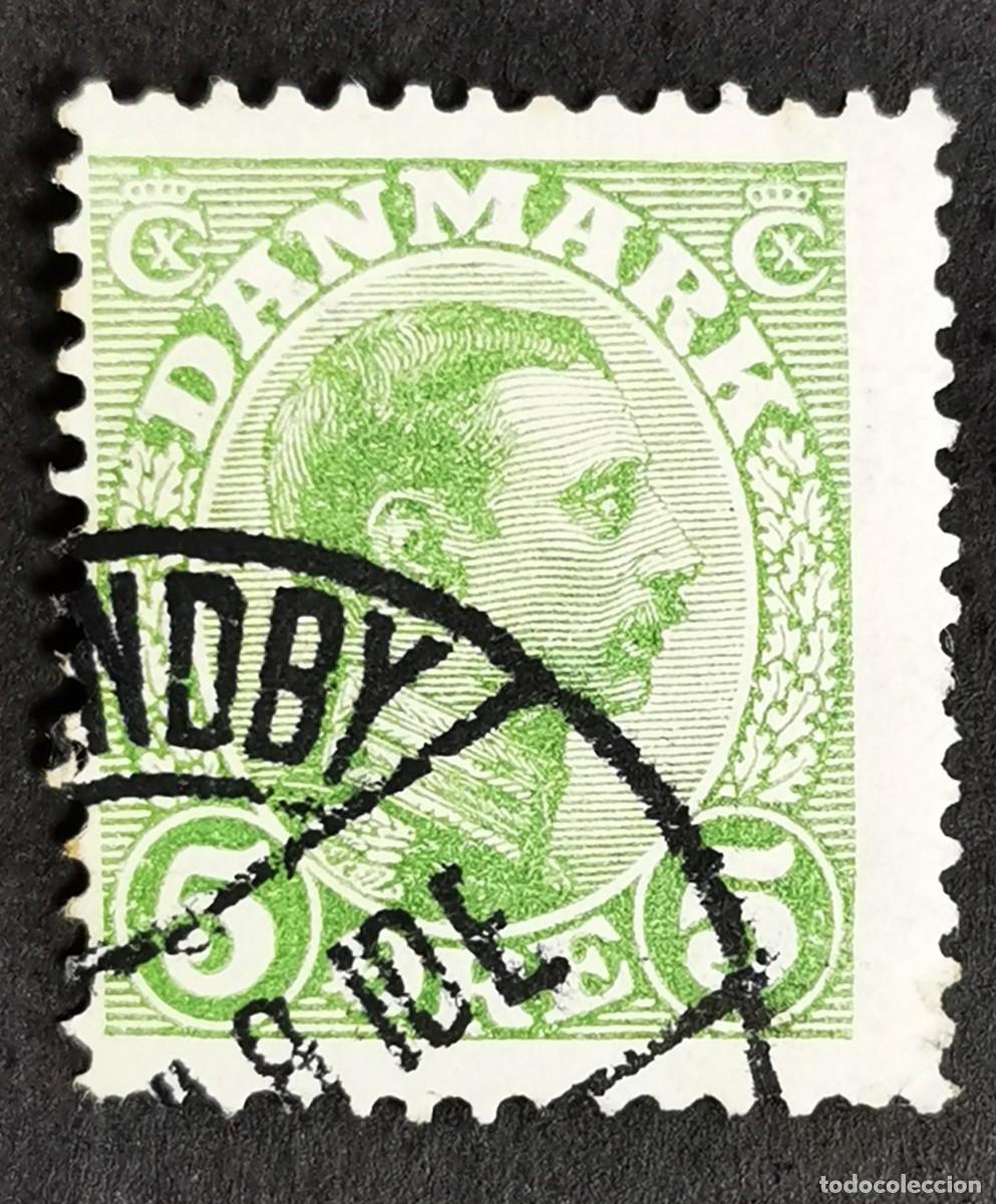 Sellos: Sello Dinamarca 1913, Rey Christian X, 5 &oslash;re. Michel: DK 67