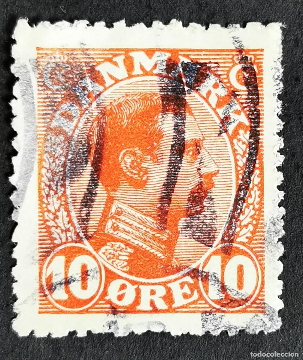 Sellos: Sello Dinamarca 1913, Rey Christian X, 10 &oslash;re. Michel: DK 68