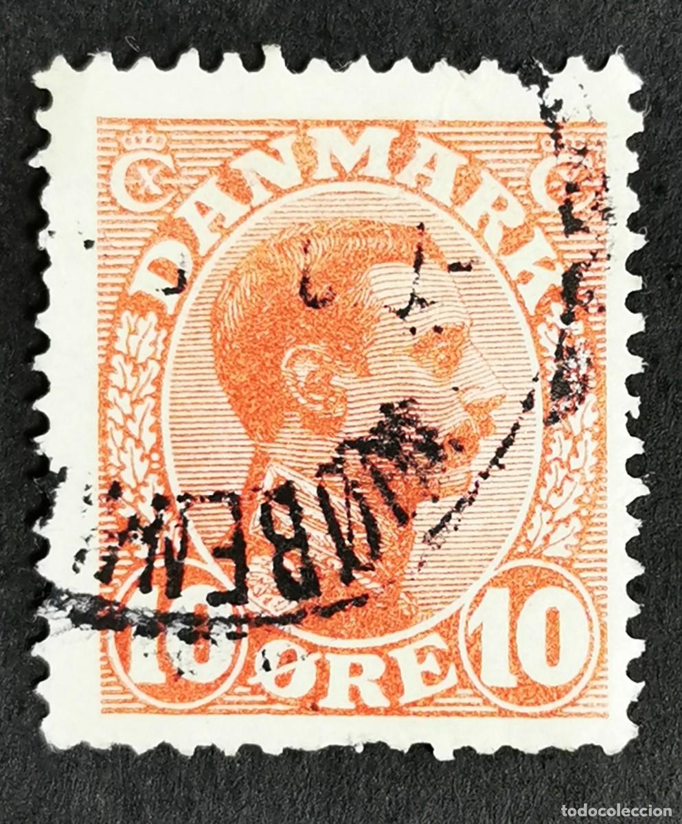 Sellos: Sello Dinamarca 1913, Rey Christian X, 10 &oslash;re. Michel: DK 68