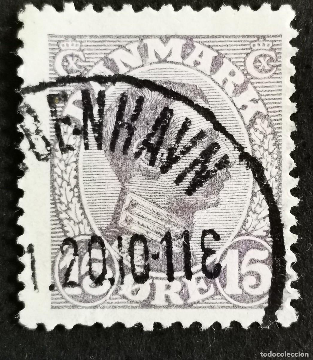 Sellos: Sello Dinamarca 1913, Rey Christian X, 15 &oslash;re. Michel: DK DK00026