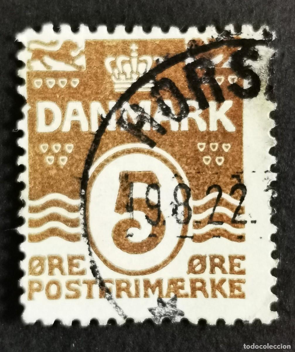 Sellos: Sello Dinamarca 1921, Figura tipo &ldquo;Onda&rdquo;, wmk 2, perforaci&oacute;n 14x14&frac12;, 5 &oslash;re. Michel: DK 118