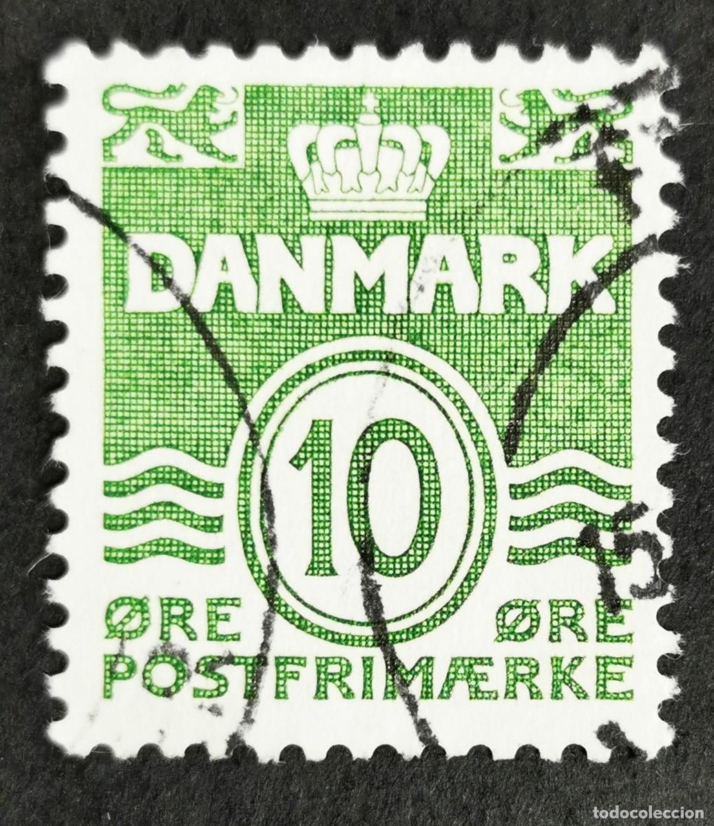 Sellos: Sello Dinamarca 1921, Figura tipo &ldquo;Onda&rdquo;, L&iacute;neas onduladas, 10 &oslash;re. Michel: DK 120