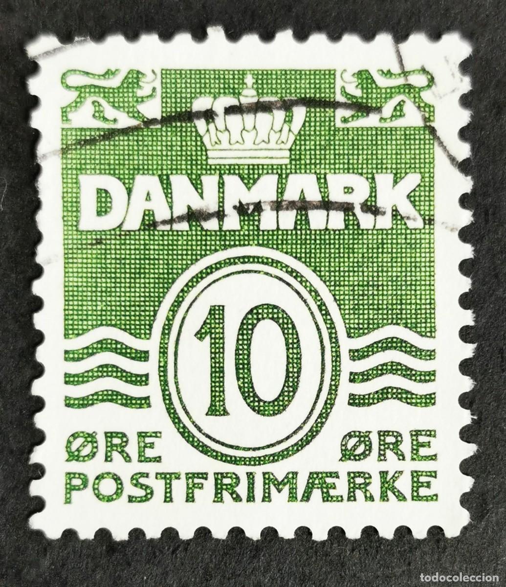 Sellos: Sello Dinamarca 1921, Figura tipo &ldquo;Onda&rdquo;, L&iacute;neas onduladas, 10 &oslash;re. Michel: DK 120