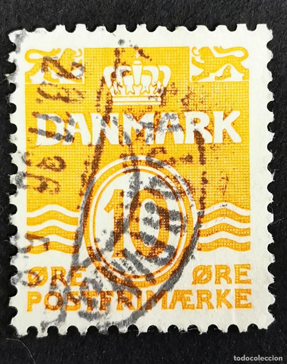 Sellos: Sello Dinamarca 1933, Figura tipo &ldquo;Onda&rdquo;, Figura tipo 'onda', 10 &oslash;re. Michel: DK 201I