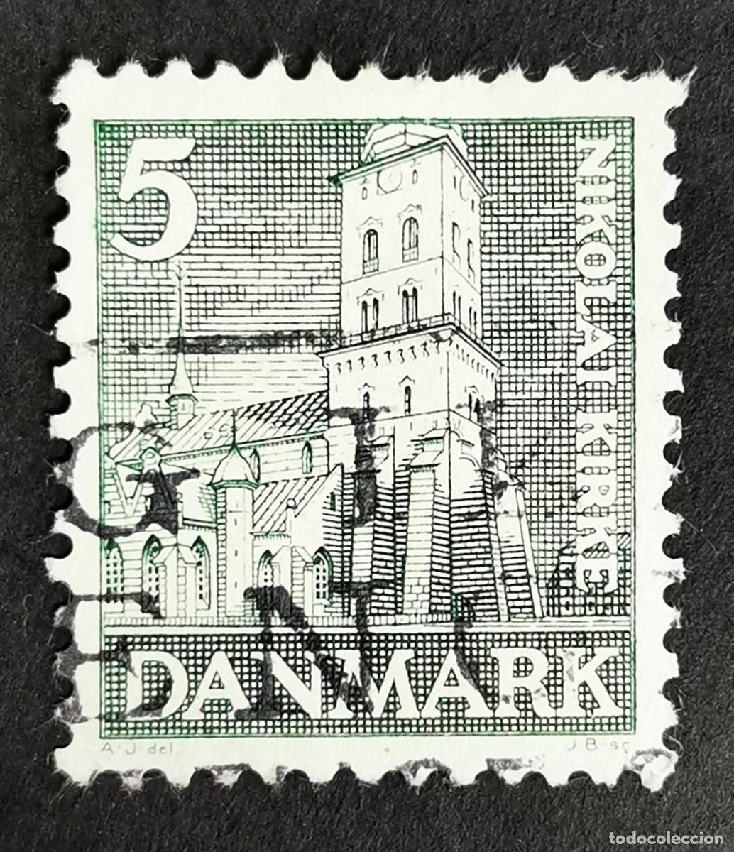 Sellos: Sello Dinamarca 1936, Iglesia de San Nicol&aacute;s, Copenhague, 5 &oslash;re. Michel: DK 228