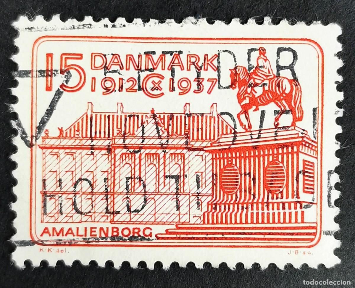 Sellos: Sello Dinamarca 1937, Castillo de Amalienborg, 15 &oslash;re. Michel: DK 239
