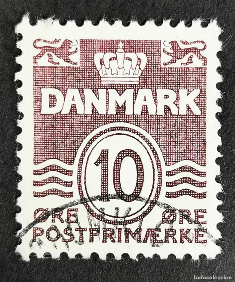 Sellos: Sello Dinamarca 1938, Figura tipo 'onda', 10 &oslash;re. Michel: DK 246xAb
