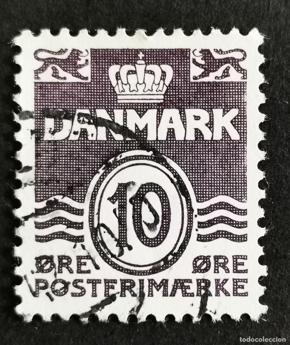 Sellos: Sello Dinamarca 1939, Figura tipo onda superpuesta POSTF&AElig;RGE, 10 &oslash;re. Michel: DK PK23