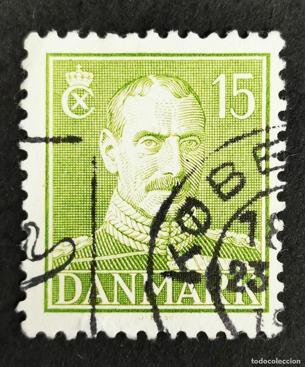 Sellos: Sello Dinamarca 1942, Rey Christian X, 15 &oslash;re. Michel: DK 270