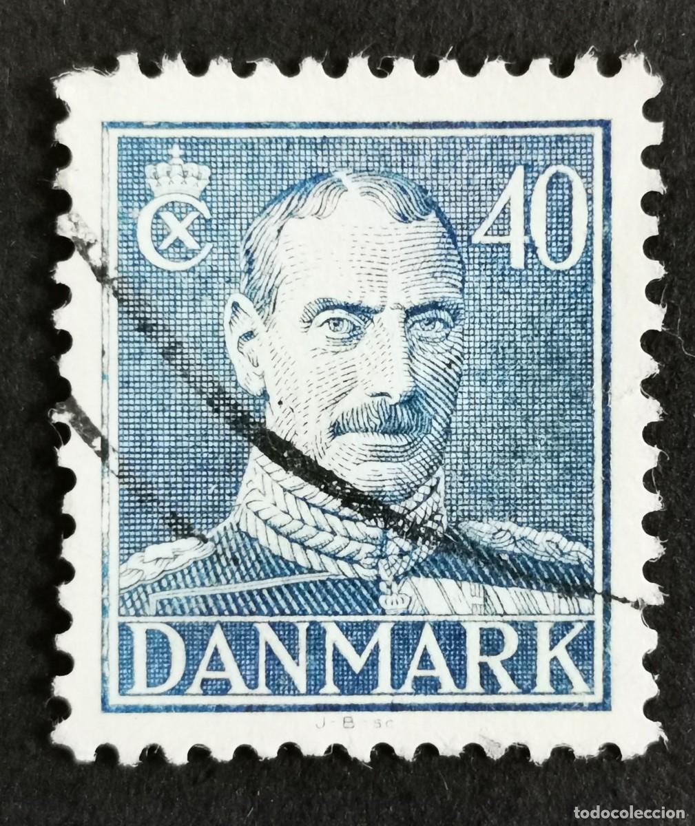 Sellos: Sello Dinamarca 1943, Rey Christian X, 40 &oslash;re. Michel: DK 275