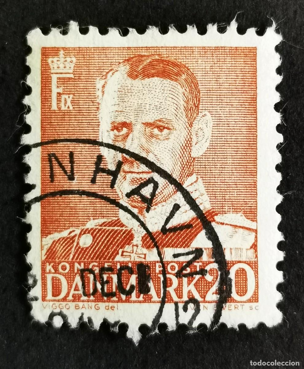 Sellos: Sello Dinamarca 1948, Rey Federico IX, 20 &oslash;re . Michel: DK 304I