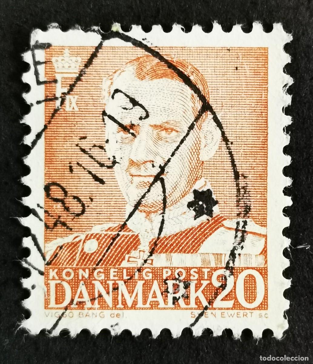 Sellos: Sello Dinamarca 1948, Rey Federico IX, 20 &oslash;re . Michel: DK 304I
