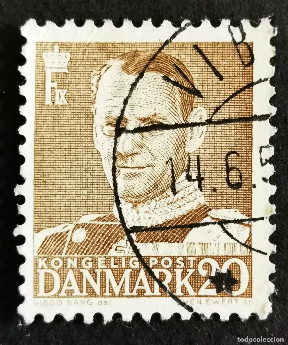 Sellos: Sello Dinamarca 1950, Rey Federico IX, 20 &oslash;re . Michel: DK 305