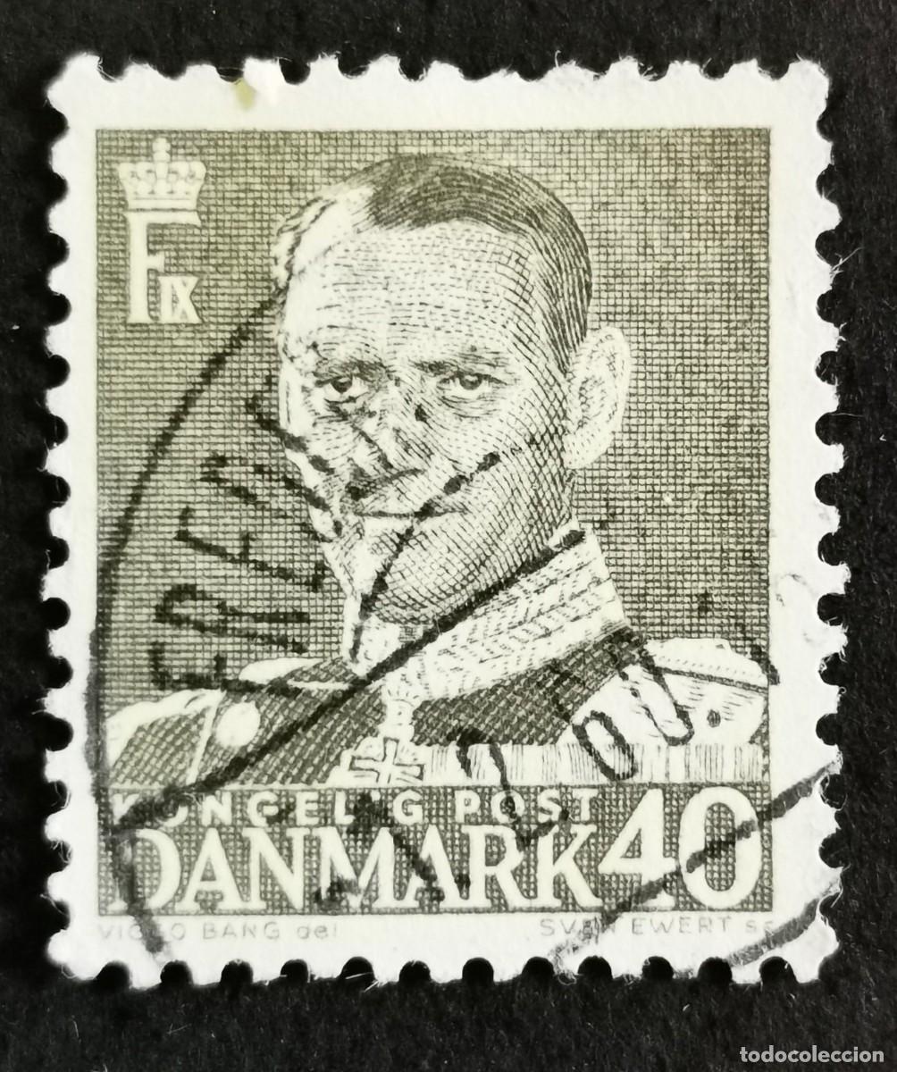 Sellos: Sello Dinamarca 1950, Rey Federico IX, 40 &oslash;re . Michel: DK 311